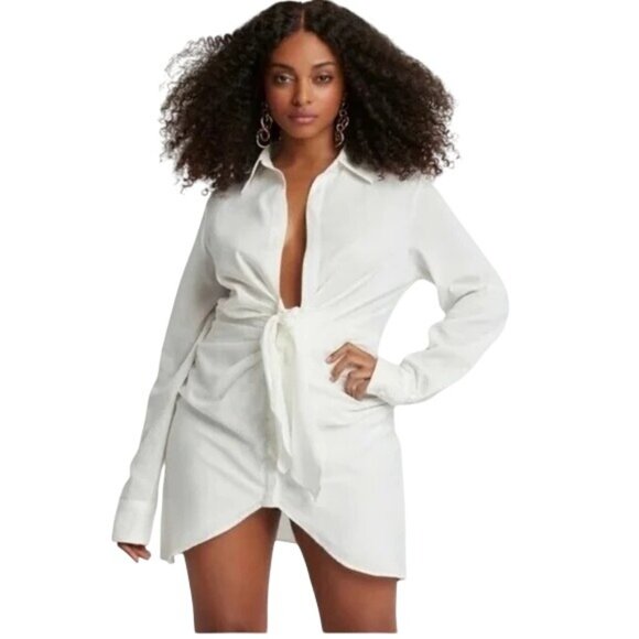 2/$30 NWT Choosy Crosby 4 Plunge Neckline Shirt Dress - Picture 4 of 15